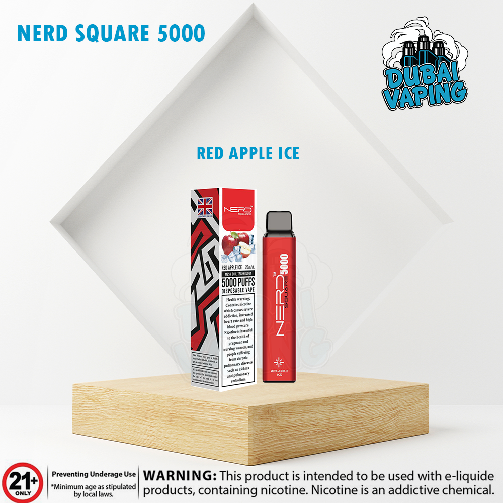 NERD SQUARE 5000 PUFFS RED-APPLE-ICE