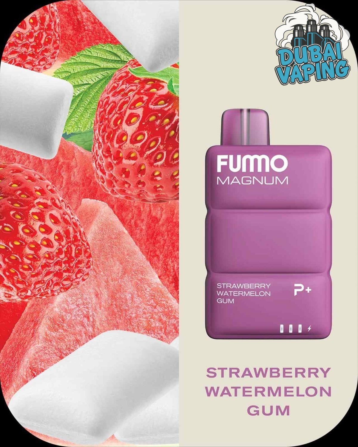 FUMMO MAGNUM 8000 Puffs Price in Dubai STRAWBERRY WATERMELON GUM