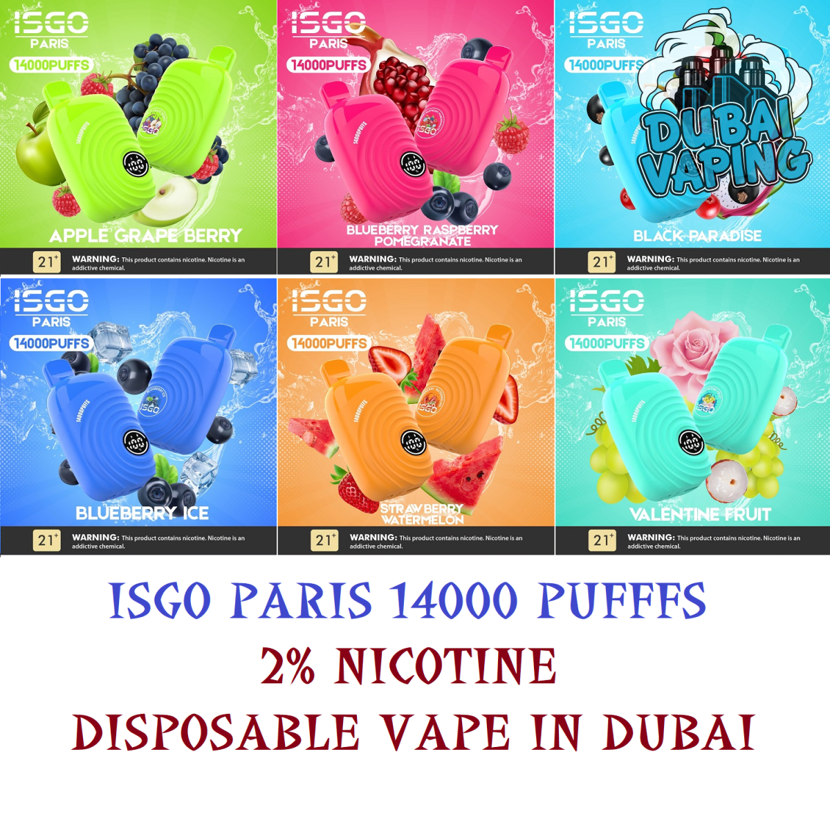 ISGO PARIS 14000 PUFFS VAPE IN DUBAI