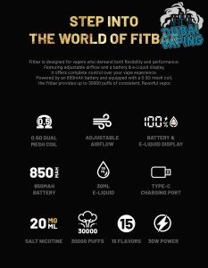 fitbar shisha 30000 puffs FEATURES